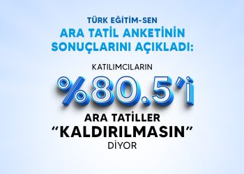 TÜRK EĞİTİM SEN ARA TATİL ANKETİNİN SONUÇLARINI AÇIKLADI